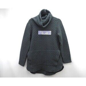 Duluth Trading Quilted Pullover Tunic Womens Medium Gray Kangaroo Pocket Cowl